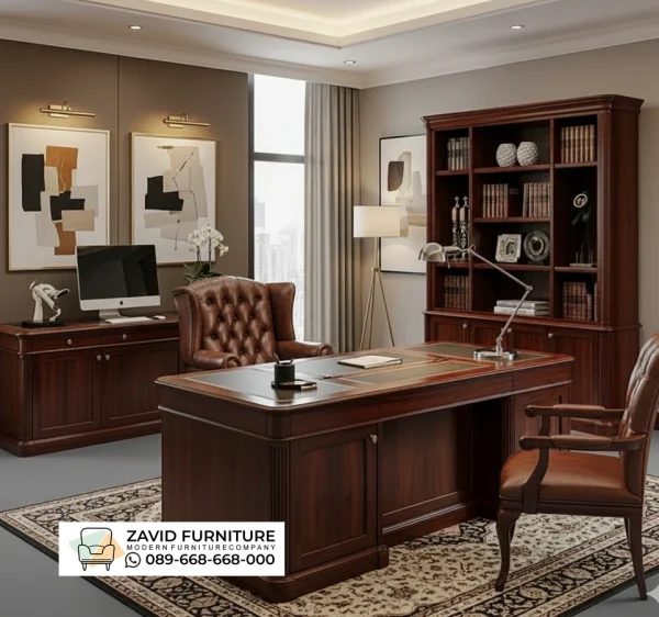 Meja Kantor Kayu Jati Minimalis