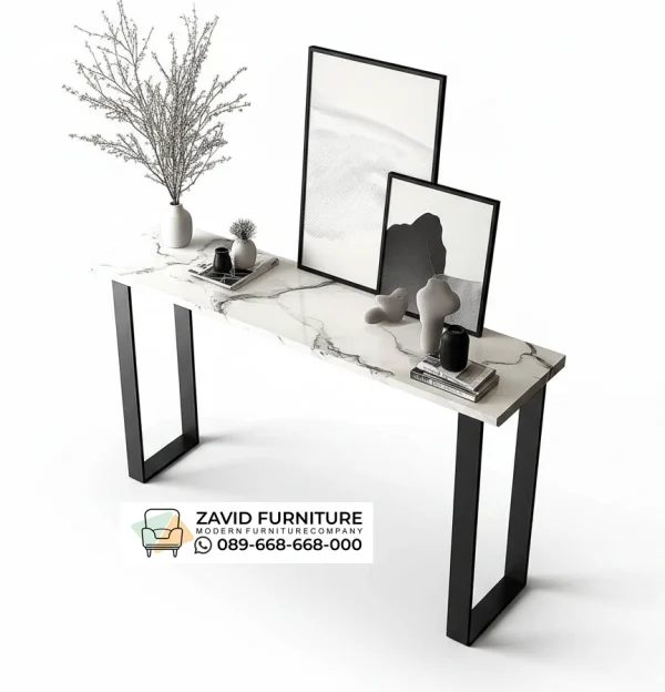 Meja Konsol Marmer Kaki Besi Meja Konsol Marmer Kaki Besi