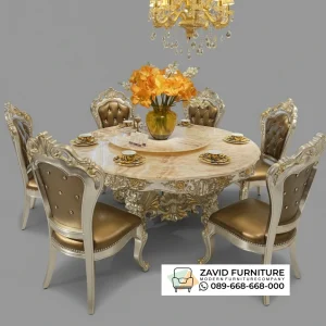 Meja Makan Marmer Bulat Antik Meja Makan Marmer Bulat Antik