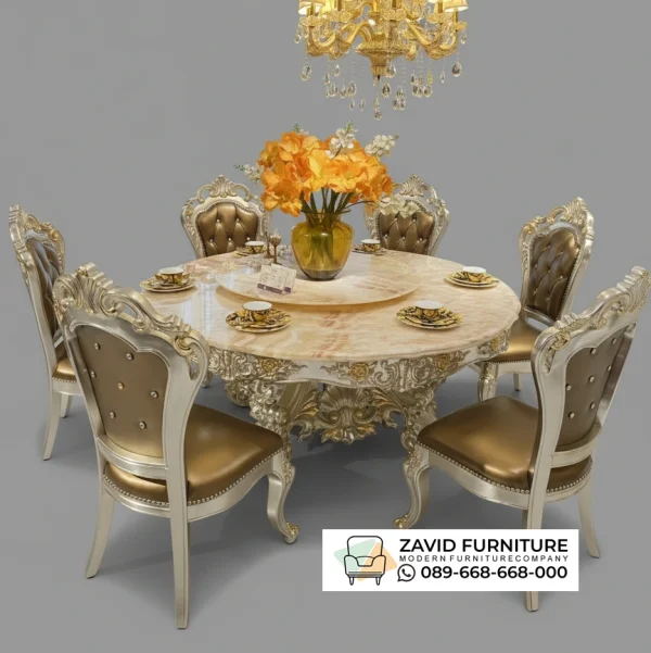 Meja Makan Marmer Bulat Antik Meja Makan Marmer Bulat Antik