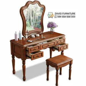 Meja Rias Kayu Jati Modern