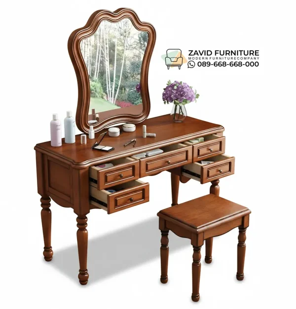 Meja Rias Kayu Jati Modern