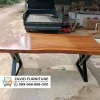 Meja Trembesi Solid Kaki Besi Meja Trembesi Solid Kaki Besi