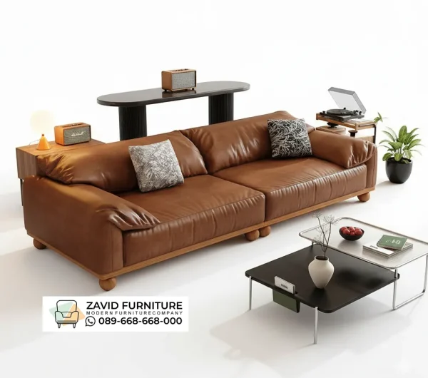 Sofa Tamu Kulit Asli