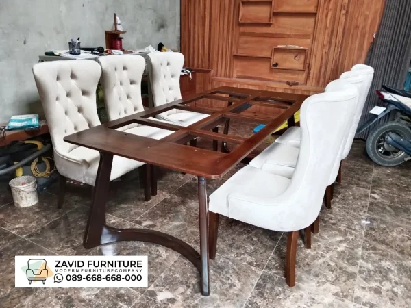 Meja Makan Jati 6 Kursi
