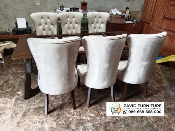 Meja Makan Jati 6 Kursi