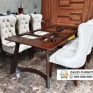 Meja Makan Jati 6 Kursi
