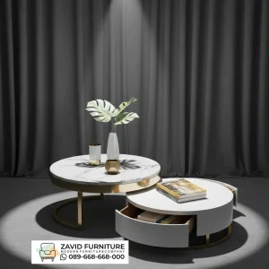 Coffe Table Bulat Laci