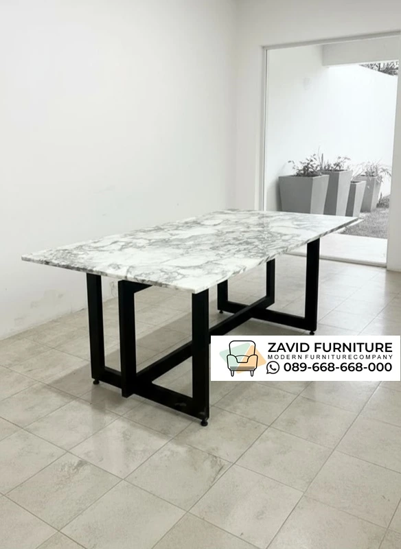 Jual Meja Makan Granit Putih Abu