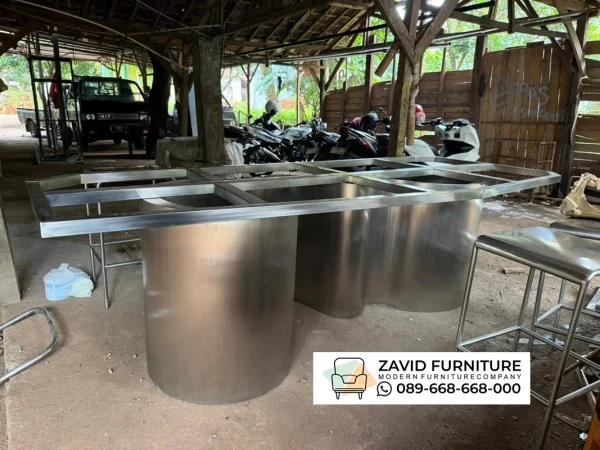 Kaki Meja Stainless Hairline Unik