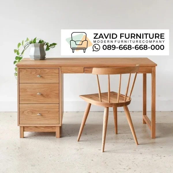 Meja Belajar Natural Finish