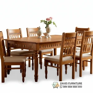 Meja Kayu Jati 6 Kursi