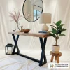 Meja Konsol Kayu Jati Kaki Besi