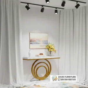 Meja Konsol Marmer Bogor Kaki Stainless