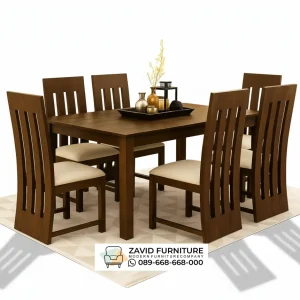 Meja Makan Jati Kursi 6