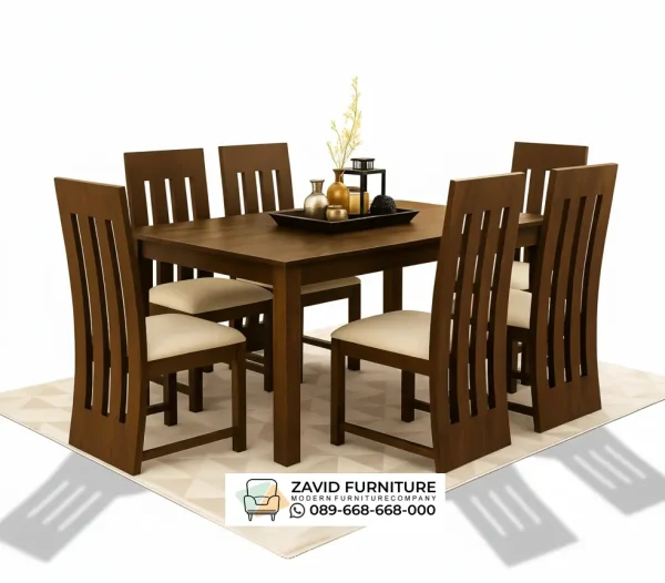 Meja Makan Jati Kursi 6
