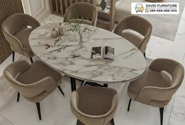 Meja Makan Marmer Bentuk Oval Meja Makan Marmer Bentuk Oval