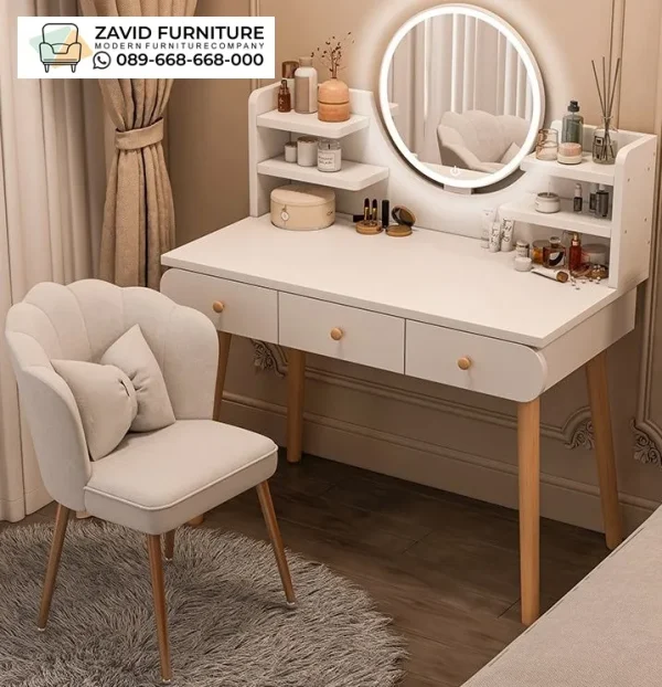 Meja Rias Minimalis Cermin Bulat