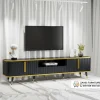Meja Tv Hitam Kombinasi Stainless