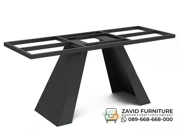 Rangka Besi Meja Trapesium Ganda