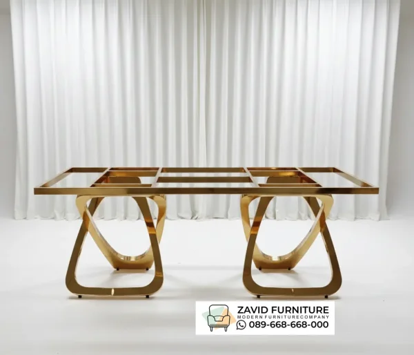 Rangka Kaki Meja Makan Stainless Gold Rantai