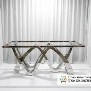 Rangka Kaki Meja Makan Stainless Silver