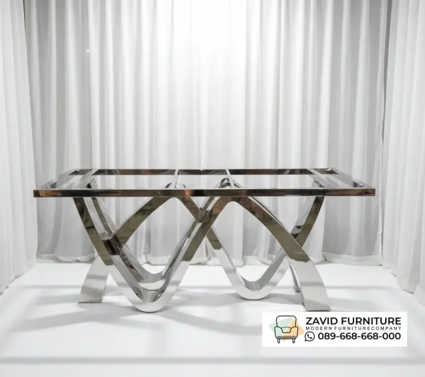 Rangka Kaki Meja Makan Stainless Silver