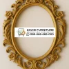 Frame Cermin Ukiran Bunga Golden Vintage
