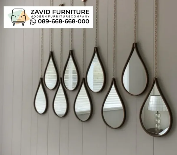 Jual Frame Cermin Kayu Desain Tetes Air