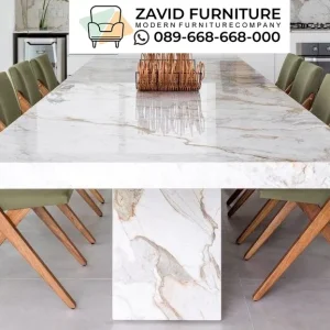 Jual Meja Makan Marmer Warna Putih