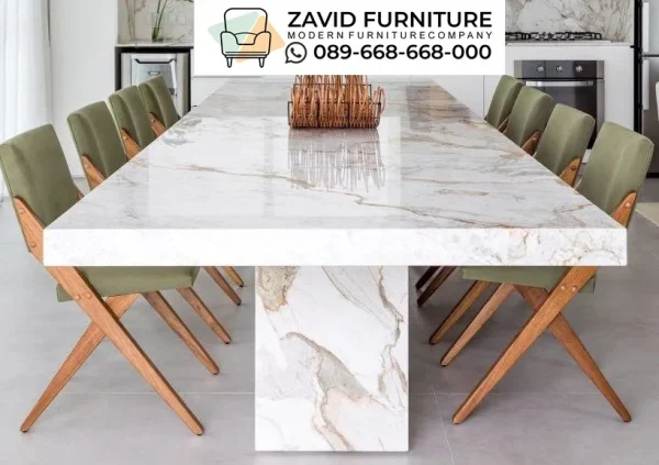 Jual Meja Makan Marmer Warna Putih