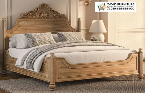 Jual Tempat Tidur Kayu Jati Natural