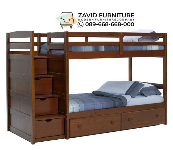 Jual Tempat Tidur Kayu Jati Tingkat Laci Jember