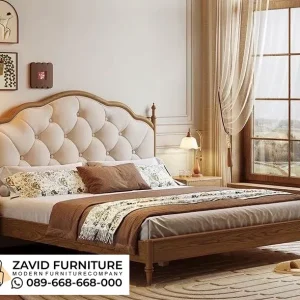 Jual Tempat Tidur Kayu Jati Tufted Minimalis Kota Batu