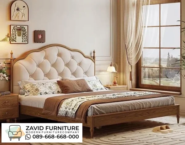 Jual Tempat Tidur Kayu Jati Tufted Minimalis Kota Batu