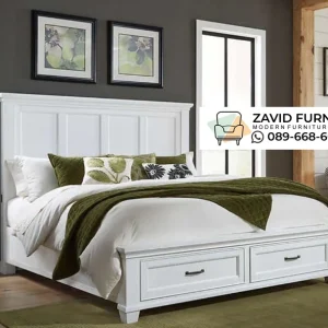 Jual Tempat Tidur Laci Kayu Jati Royal White Jual Tempat Tidur Laci Kayu Jati Royal White