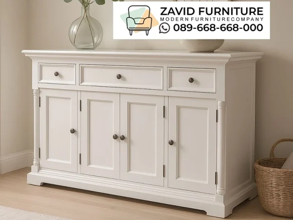 Kabinet Lemari Laci Serbaguna Pintu Panel White