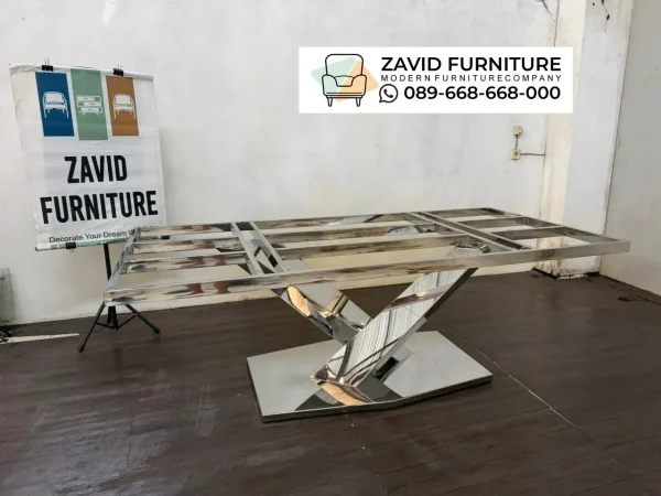 Kaki Meja Makan Stainless Silang Tebal