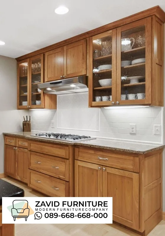 Kitchen Set Kayu Jati Gaya Klasik Kontemporer