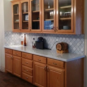 Kitchen Set Kayu Klasik Pintu Kaca