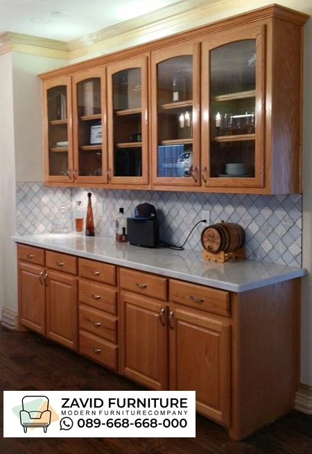 Kitchen Set Kayu Klasik Pintu Kaca