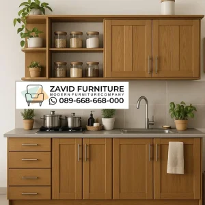 Kitchen Set Panel Kayu Jati Minimalis Skandinavia