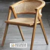 Kombinasi Rotan Kayu Kursi Cafe