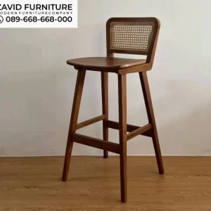 Kursi Bar Kayu Anyaman Rotan Minimalis Kediri
