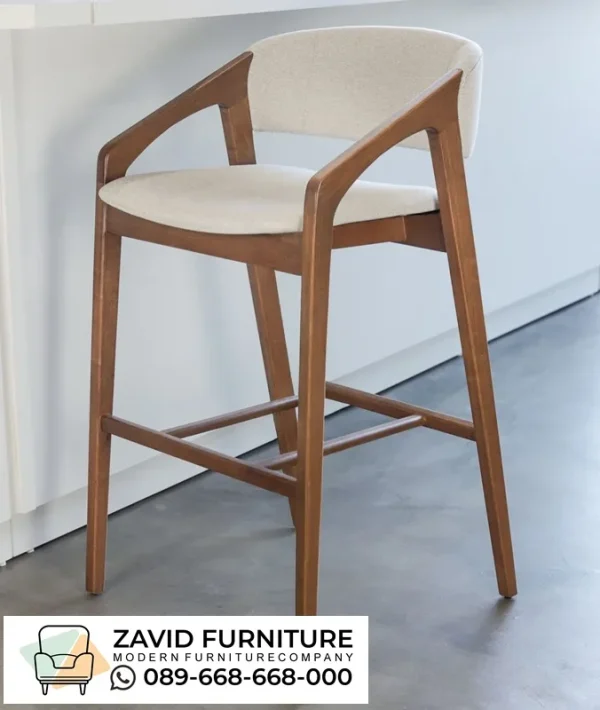 Kursi Bar Kayu Jati Modern Skandinavia