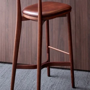 Kursi Bar Kayu Solid Modern Dark Wood Solo