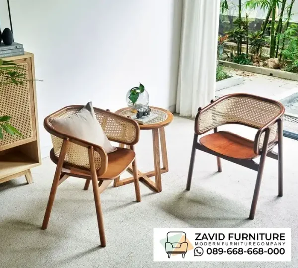 Set Kursi Teras Kombinasi Rotan Kayu Jati Estetik
