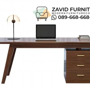 Meja Kantor Laci Samping Minimalis Jati