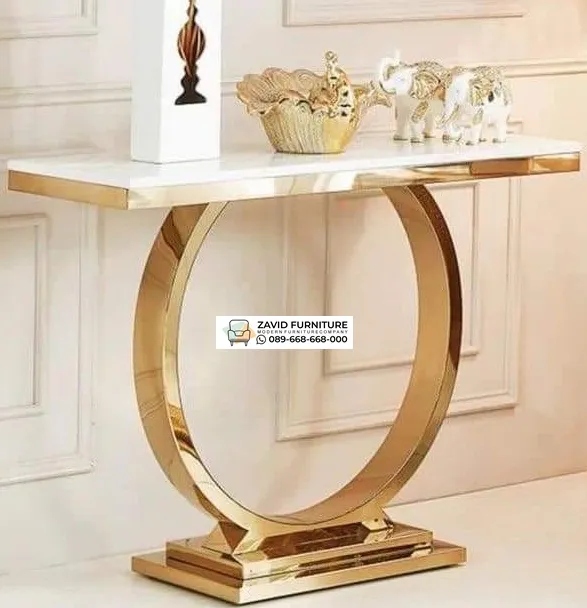 Meja Konsul Marmer Unik Stainless