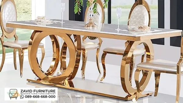 Meja Makan Marmer Kaki Unik Tangerang